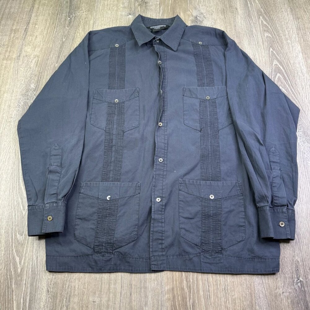 J. Peterman Black Casual Button Down Shirt